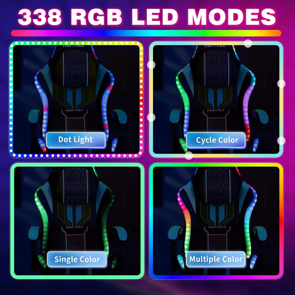 Gaming Chair with LED Lights S - Speakers 评论和价格